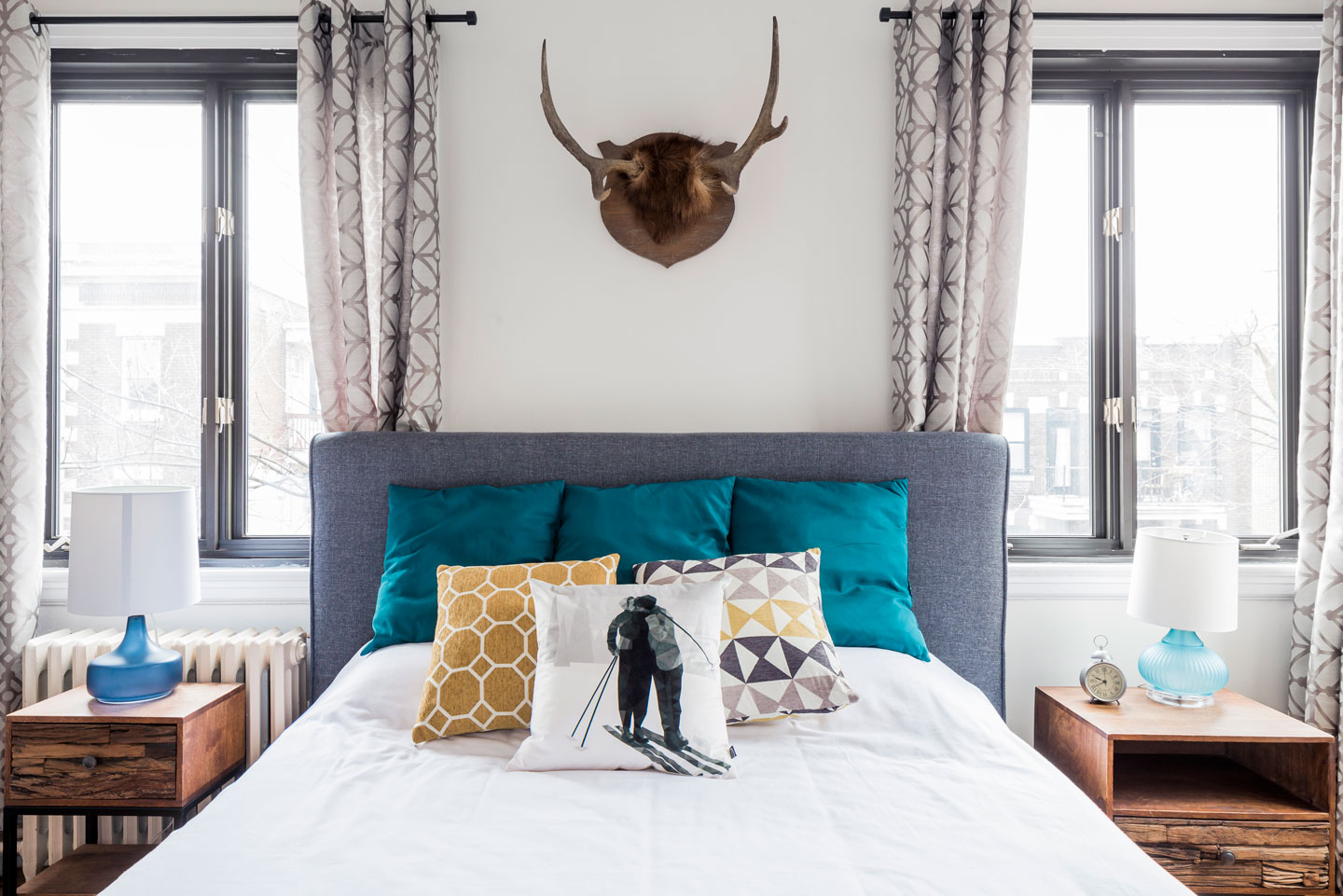 Scandinavian kiss: master bedroom with queen bed and comfortable memory foam mattress