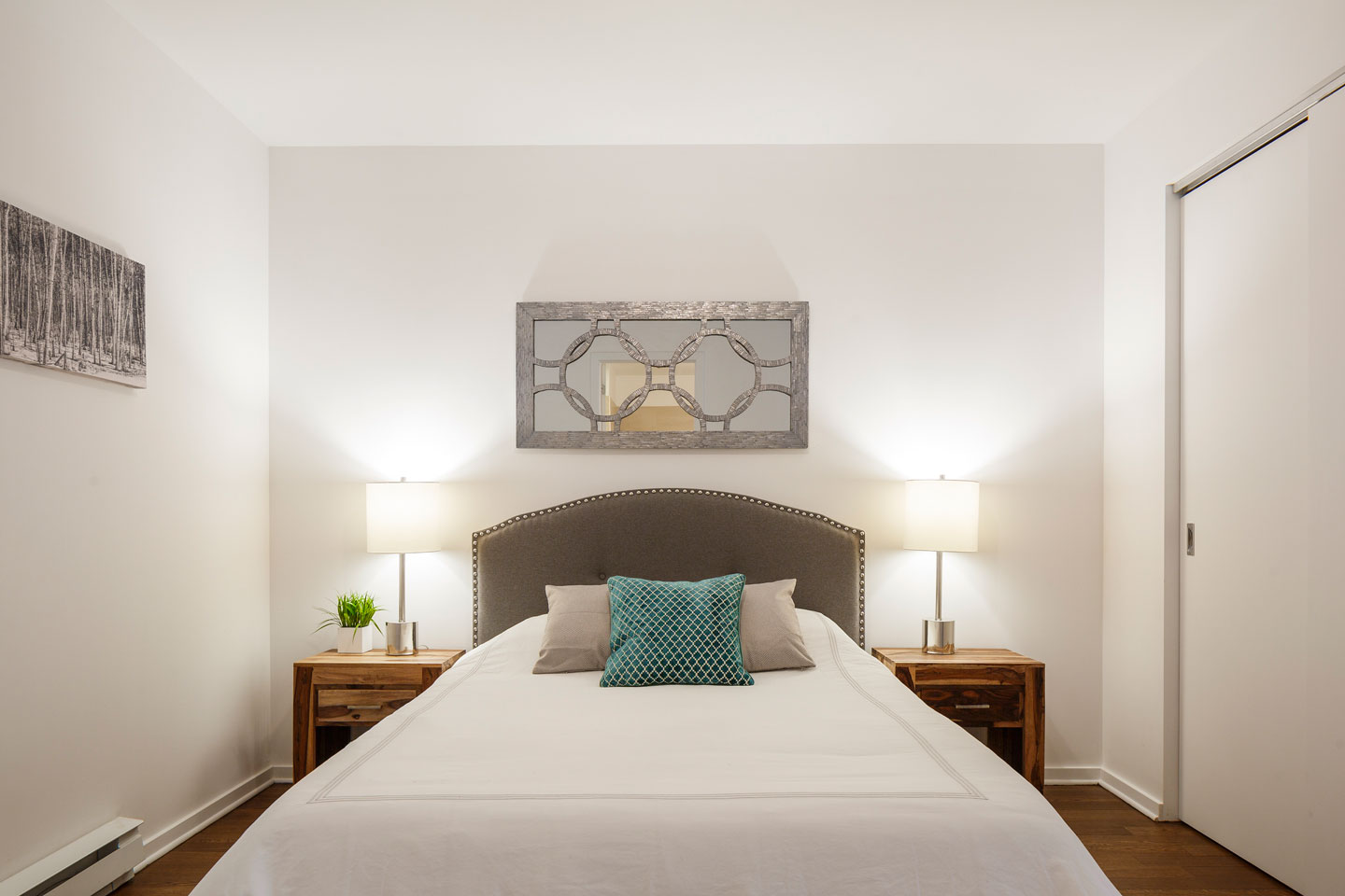 Suite 103: master bedroom with queen bed and memory foam mattress